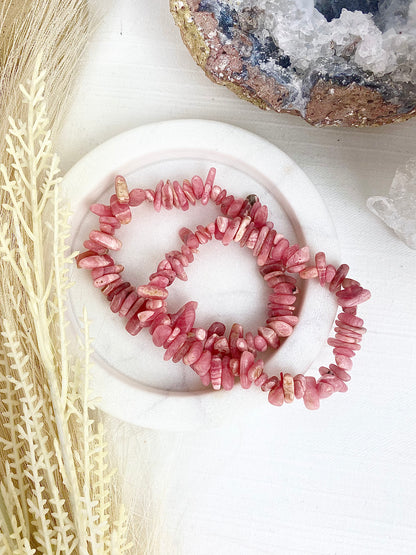 ☆ High Quality Rhodochrosite Chip Bracelets ☆