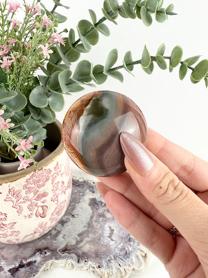 Polychrome Jasper Round Palm Stones