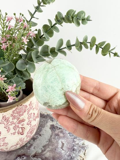 Green Moonstone Palm Stones