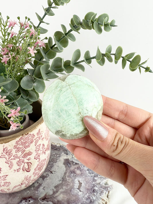 Green Moonstone Palm Stones