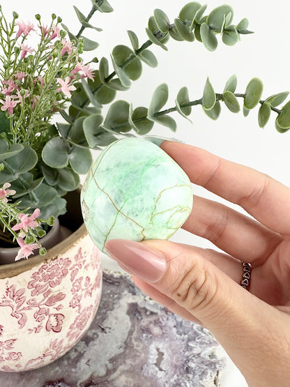 Green Moonstone Palm Stones