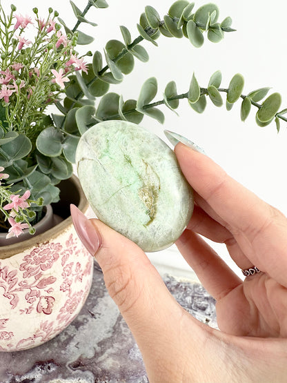 Green Moonstone Palm Stones