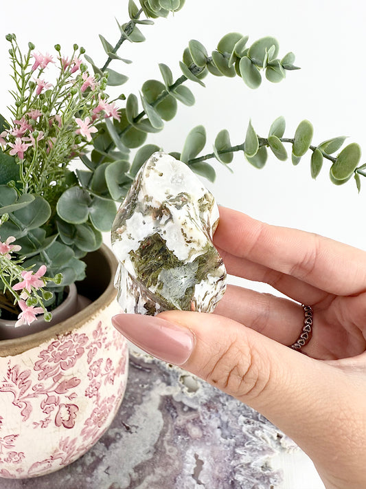 Moss Agate Small Flames