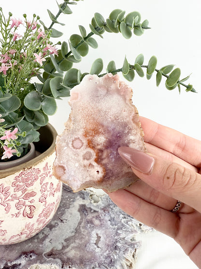 Pink Amethyst x Flower Agate Slab