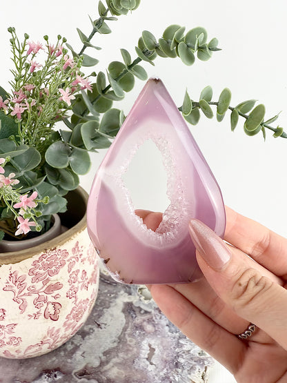 Pink Agate Druzy Freeform – 1.