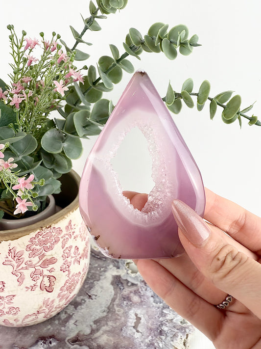 Pink Agate Druzy Freeform – 1.
