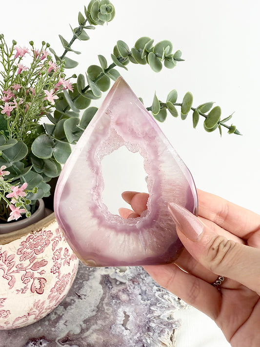 Pink Agate Sugar Druzy Freeform – 2.