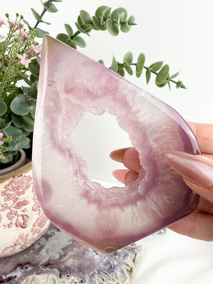 Pink Agate Sugar Druzy Freeform – 2.