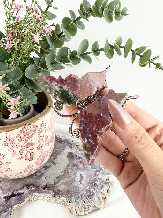 Pink Ocean Jasper Butterfly