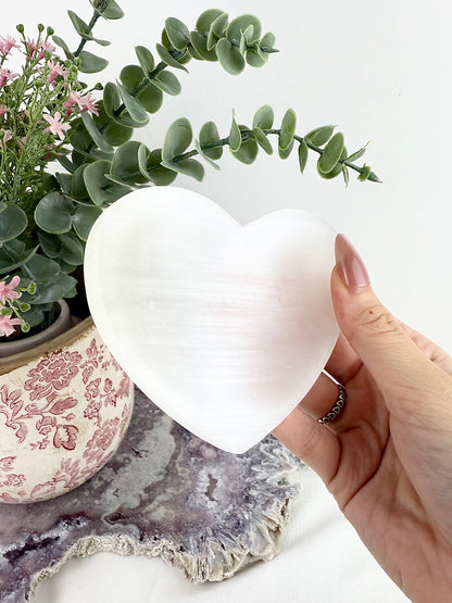 Selenite Heart Bowl