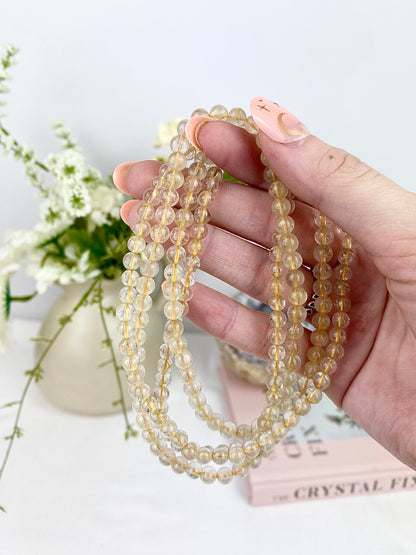 Golden Rutile Long Beaded Necklace