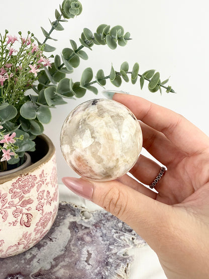 Sunstone Sphere with Wooden Stand