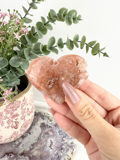 Druzy Pink Amethyst Heart