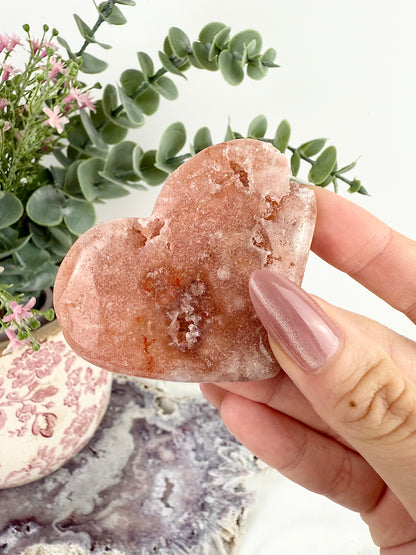 Druzy Pink Amethyst Heart