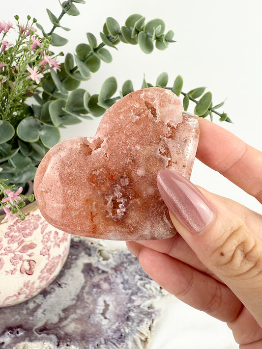Druzy Pink Amethyst Heart