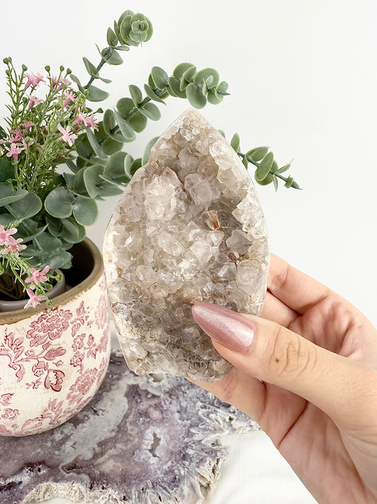 Smokey Quartz Druzy Freeform