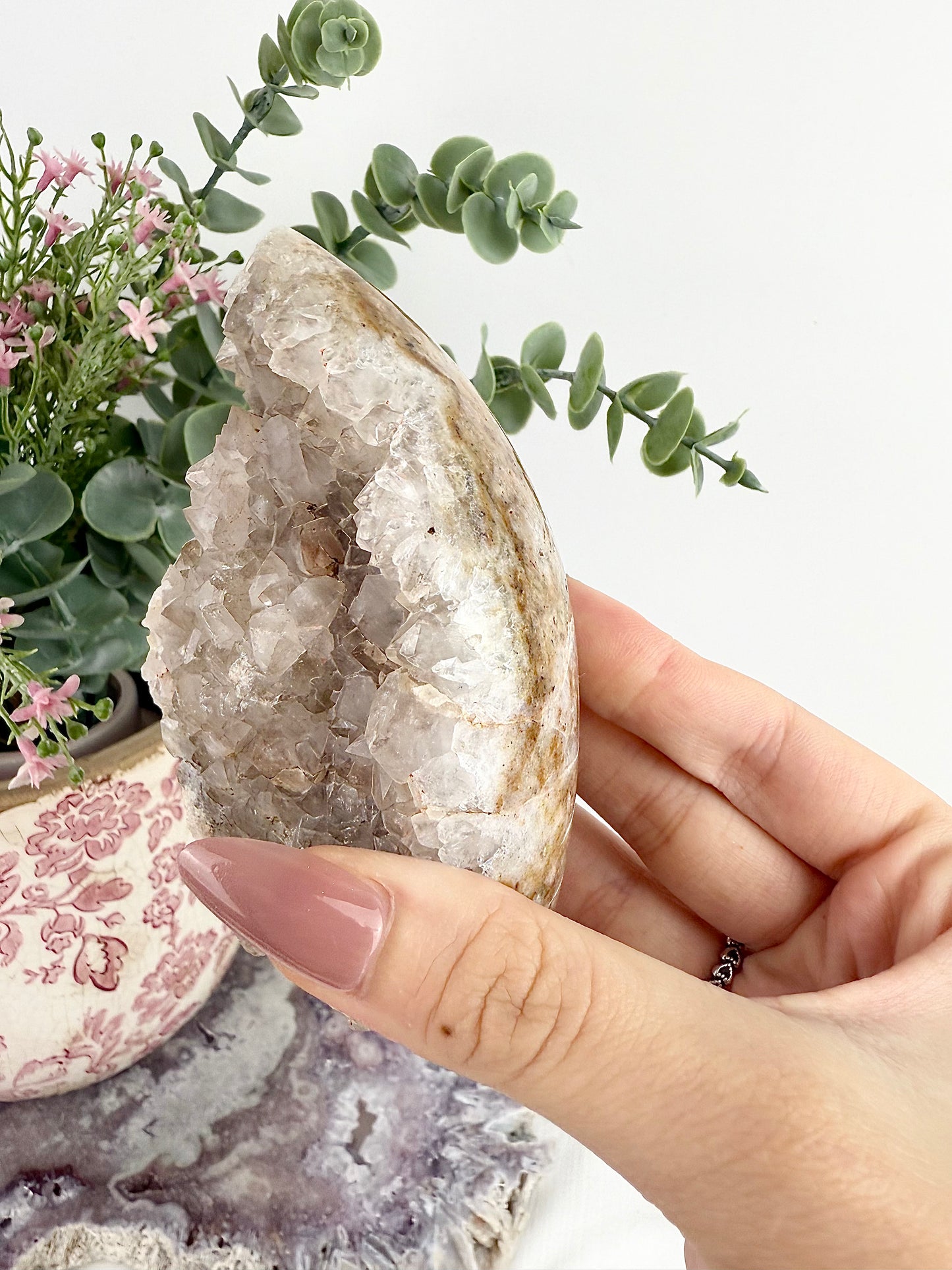 Smokey Quartz Druzy Freeform