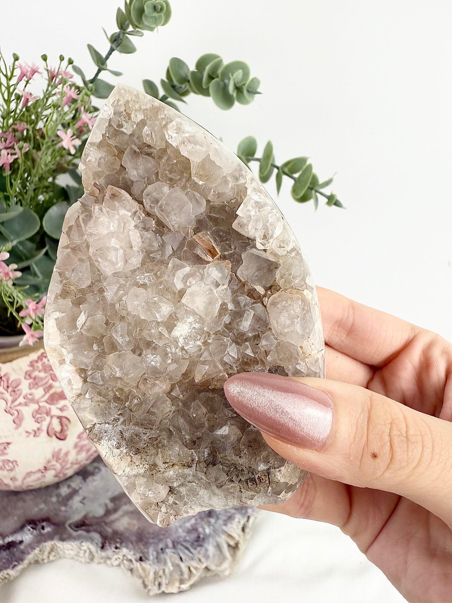 Smokey Quartz Druzy Freeform