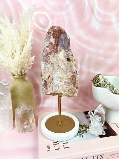 ✧ Pink Amethyst Slab with Stand — 1. ✧