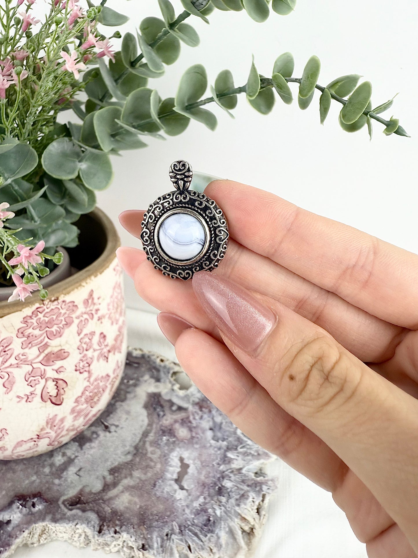 Blue Lace Agate Pendant
