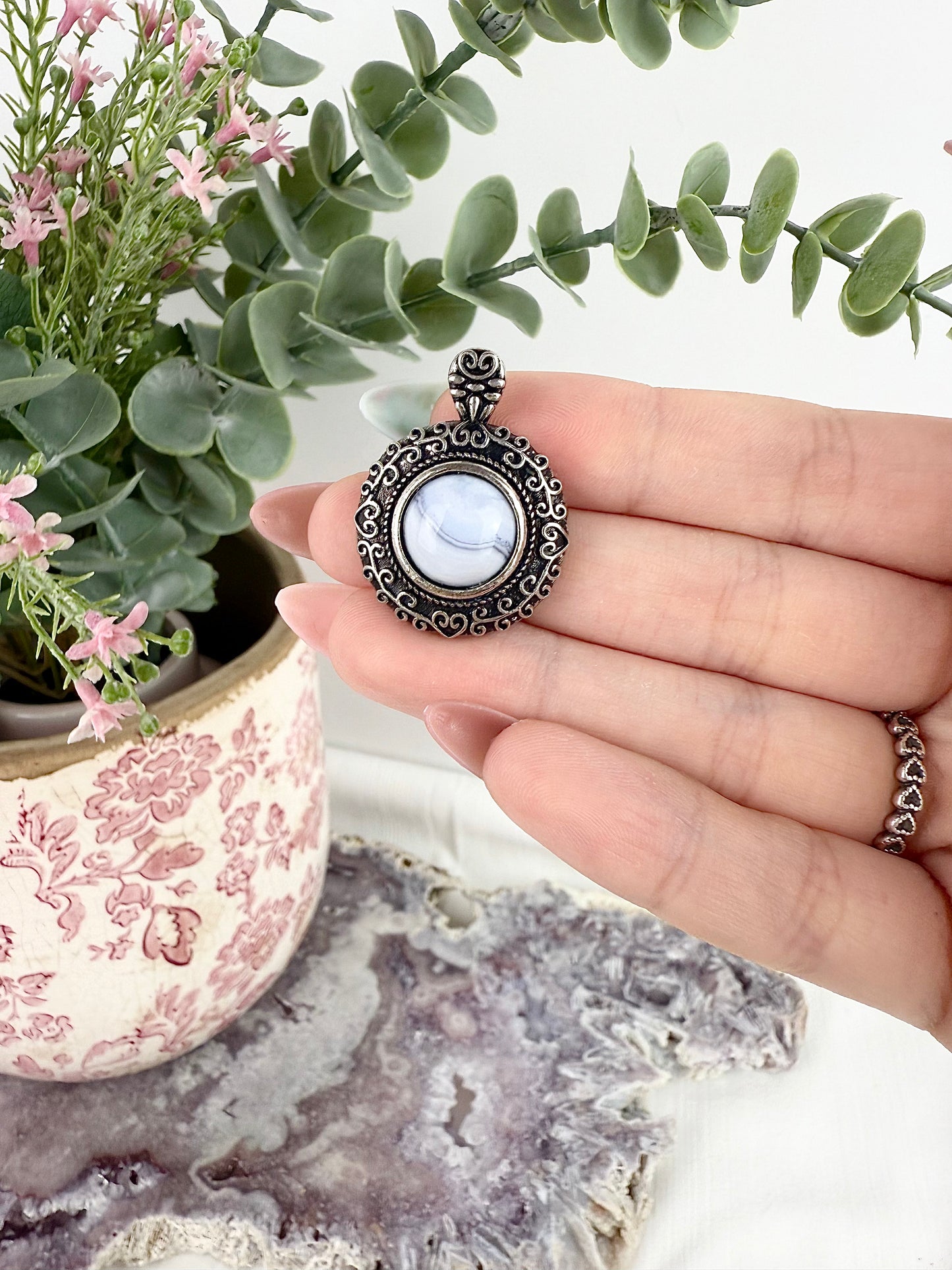 Blue Lace Agate Pendant