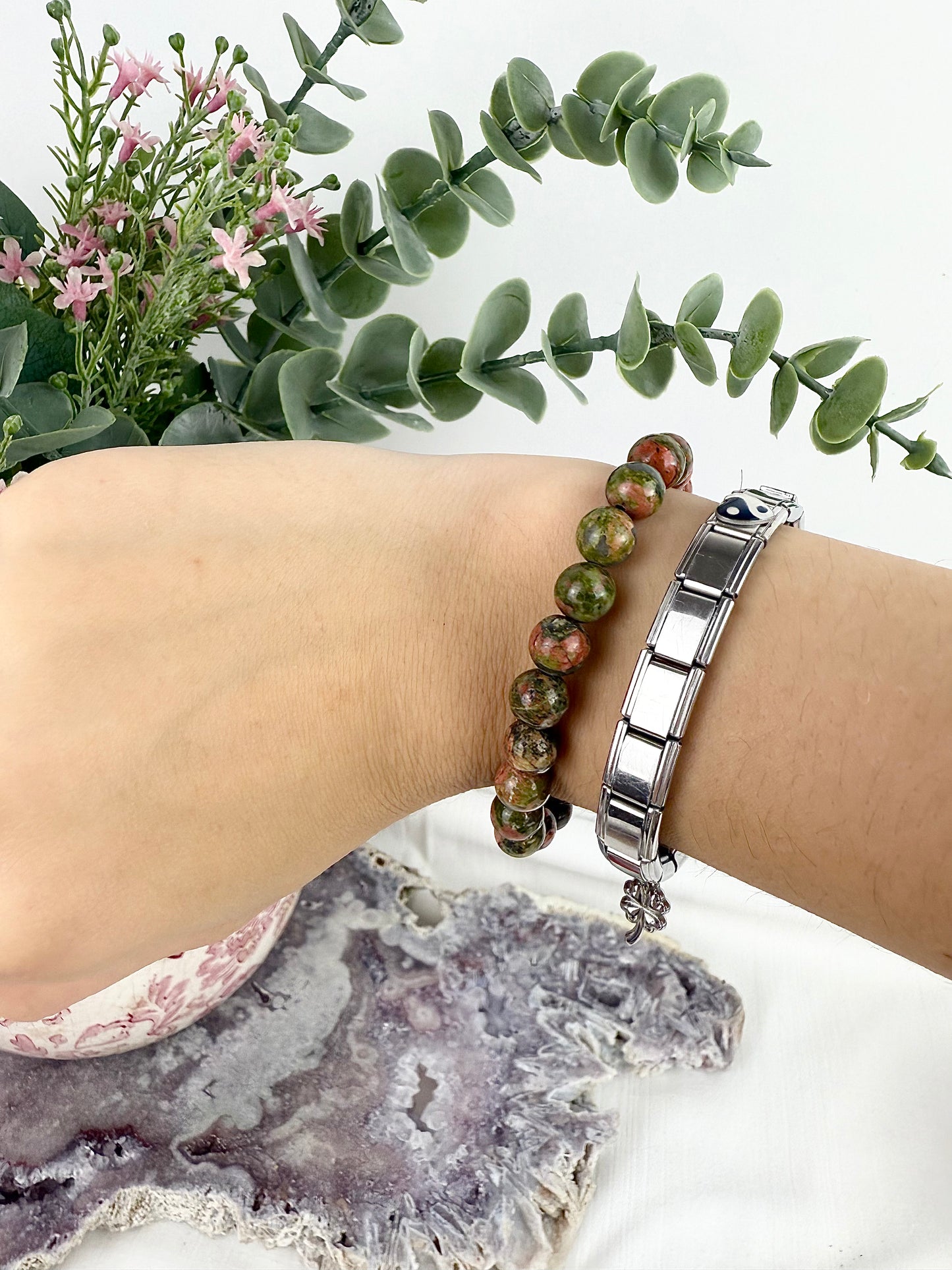 Unakite Beaded Bracelet