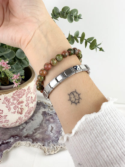 Unakite Beaded Bracelet