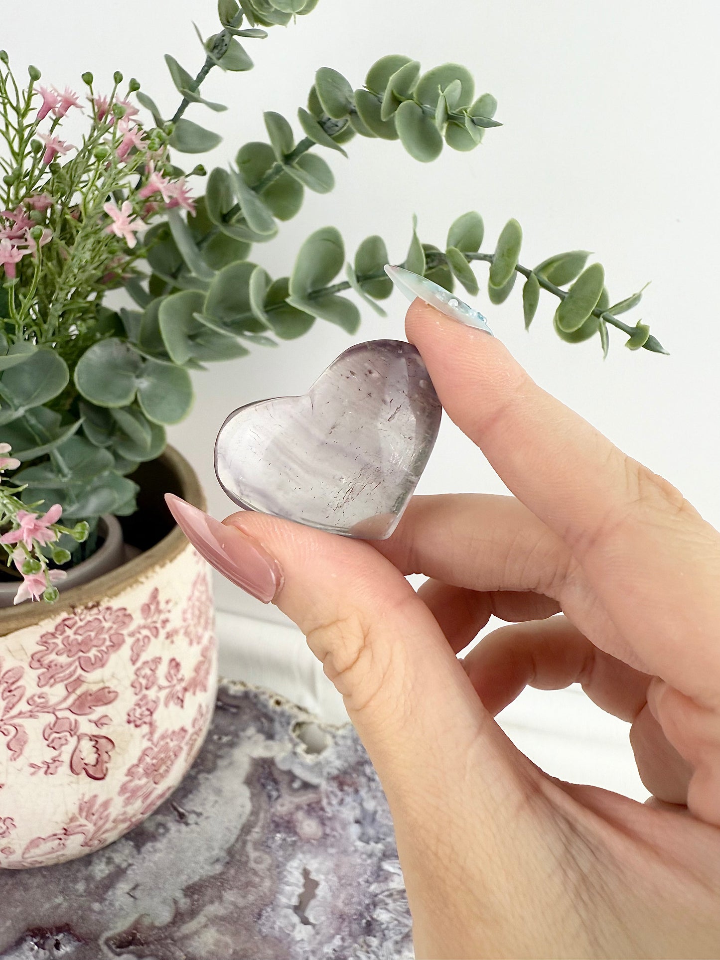 Purple Fluorite Heart