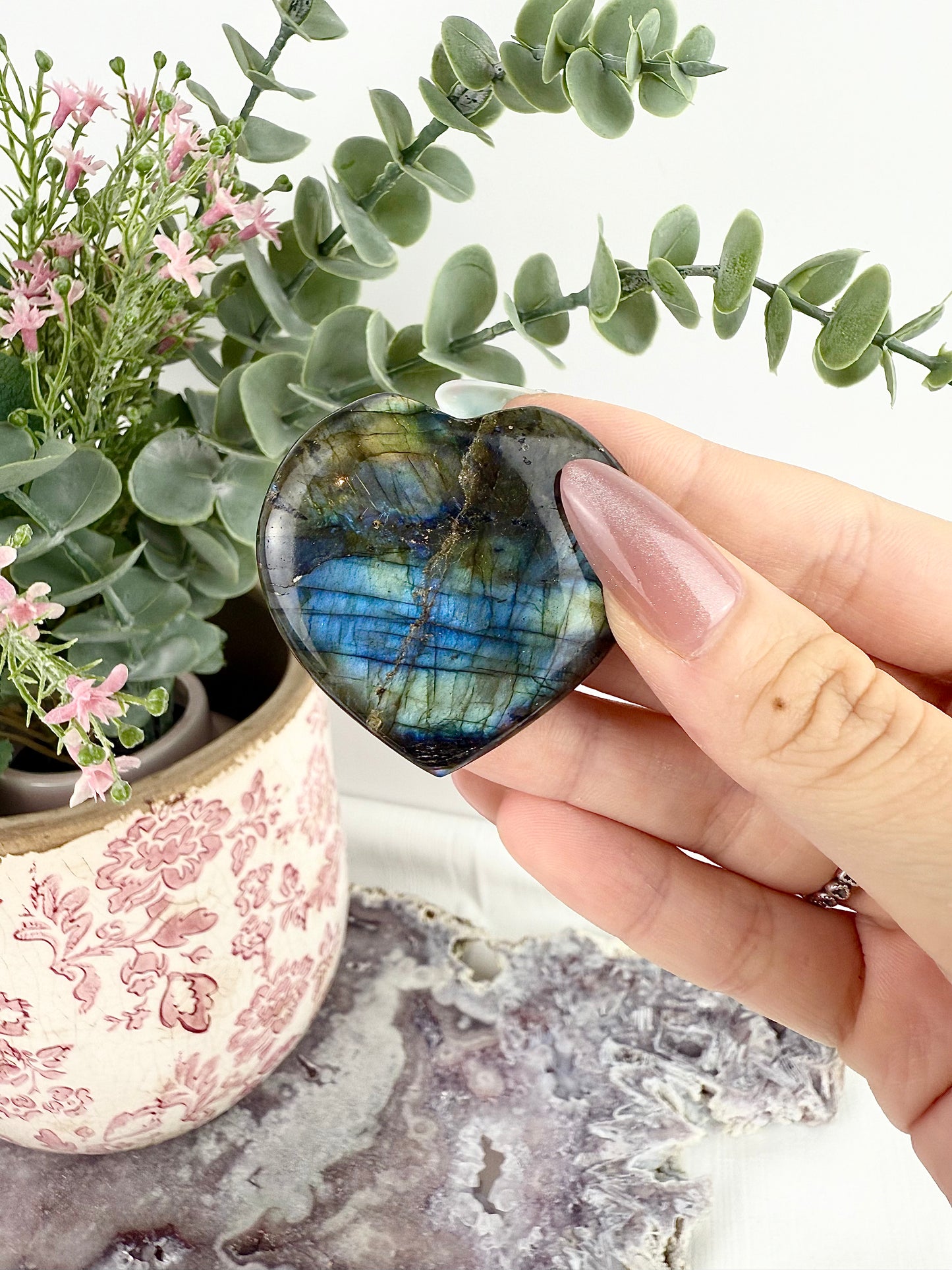 Flashy Labradorite Heart