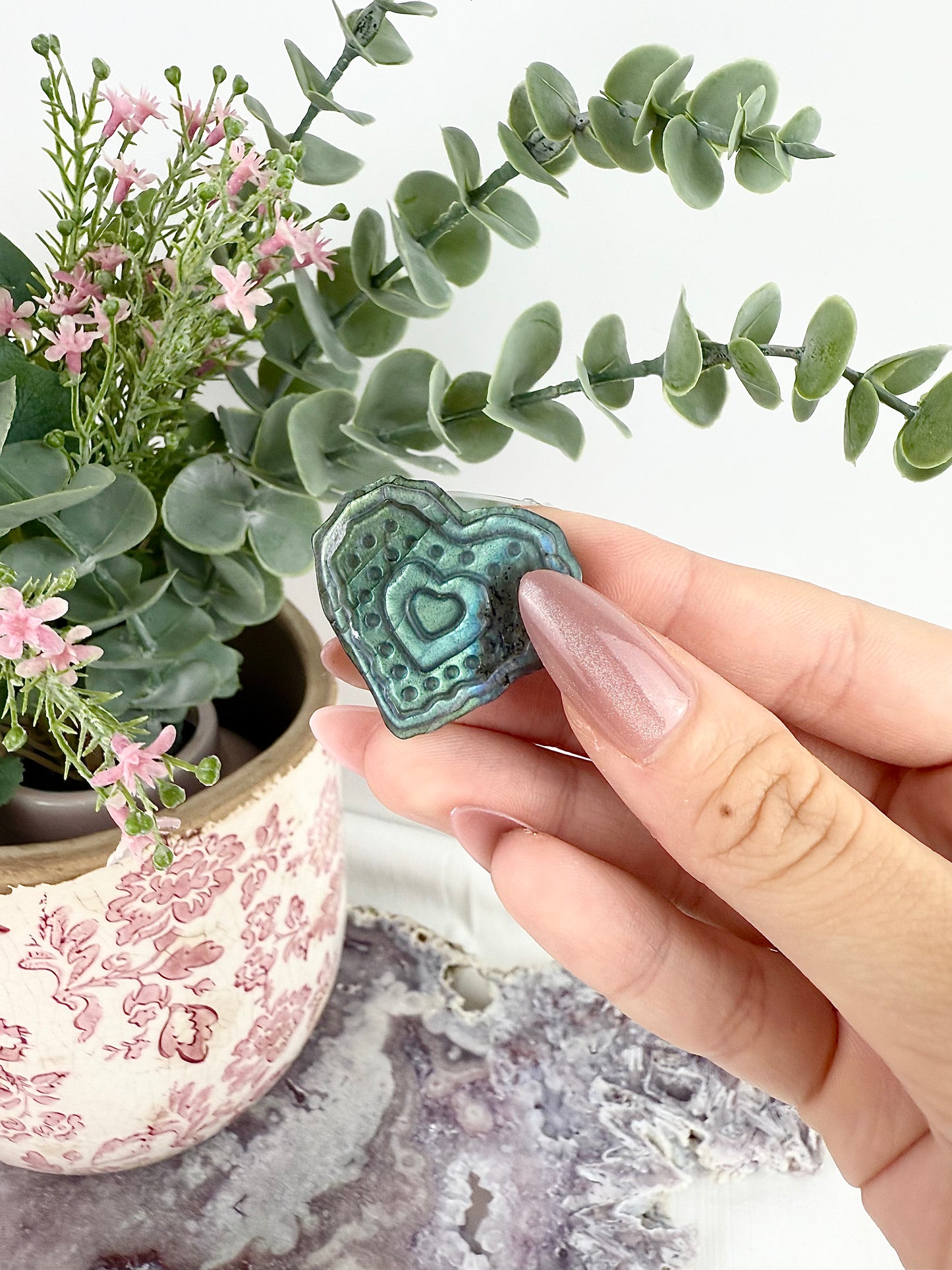 Labradorite Detailed Heart