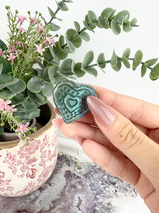 Labradorite Detailed Heart