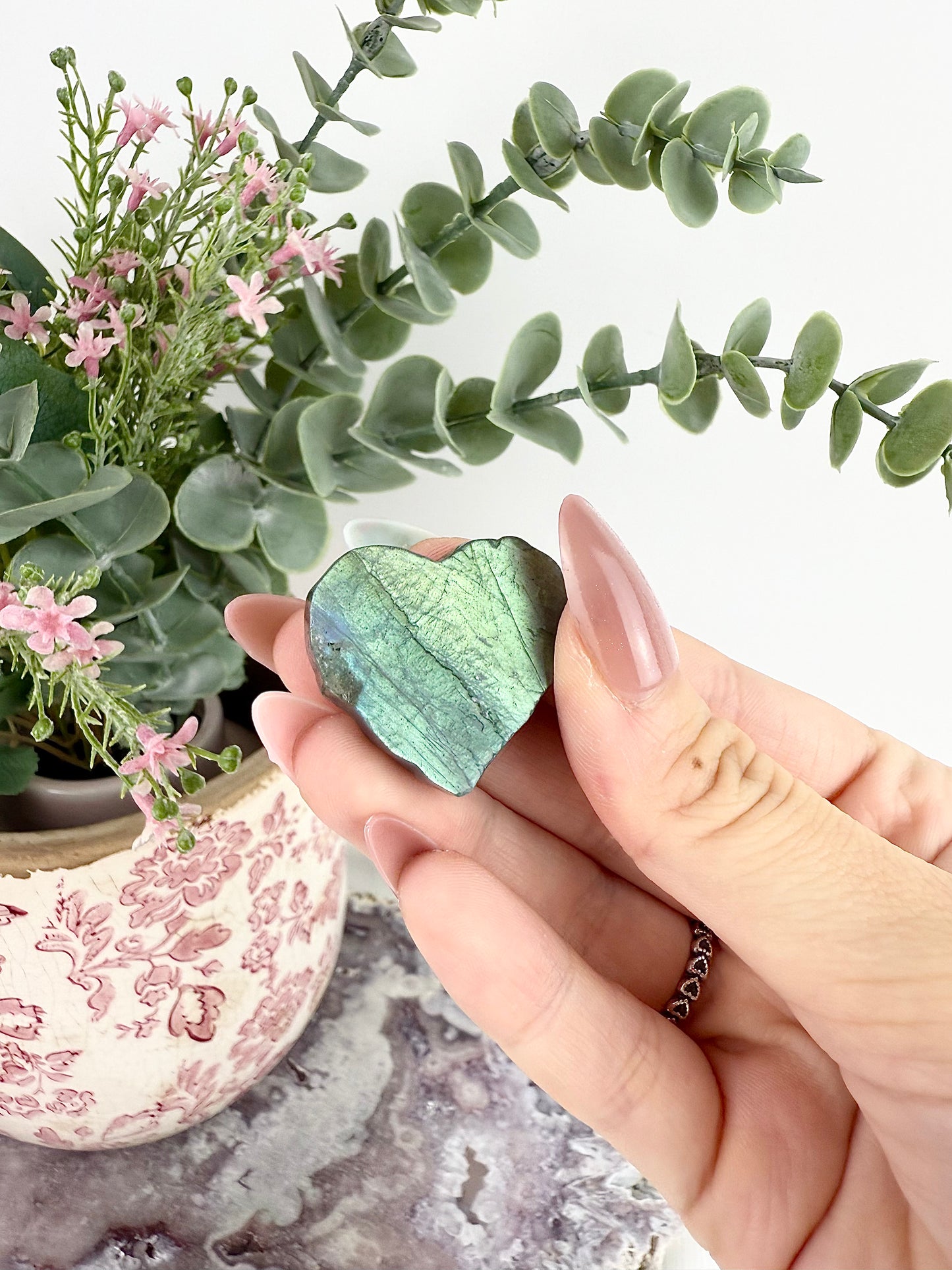 Labradorite Detailed Heart