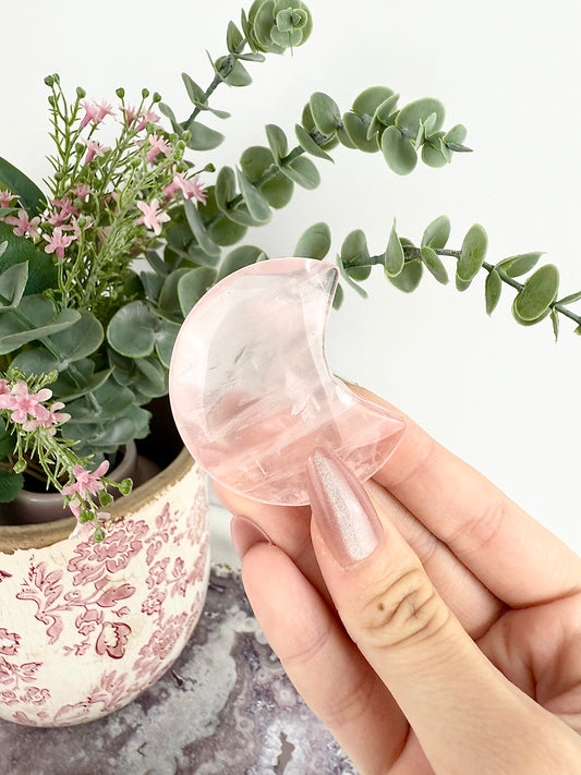 High Quality Rose Quartz Moon