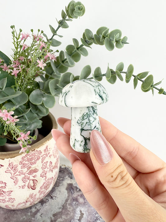 Moss Agate Mushroom