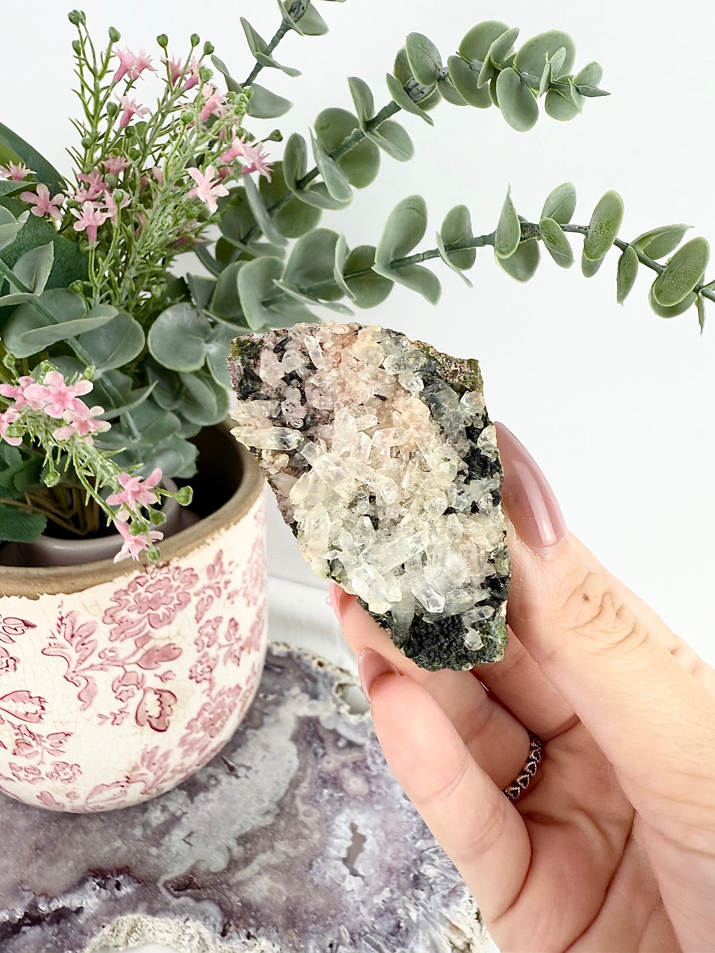 Clear Quartz with Epidote Specimen