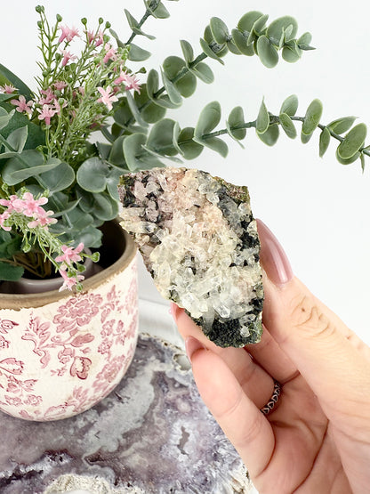 Clear Quartz with Epidote Specimen