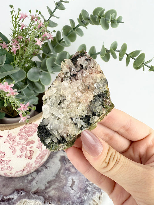 Clear Quartz with Epidote Specimen