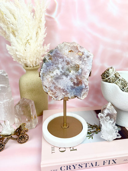 ✧ Pink Amethyst Slab with Stand — 1. ✧