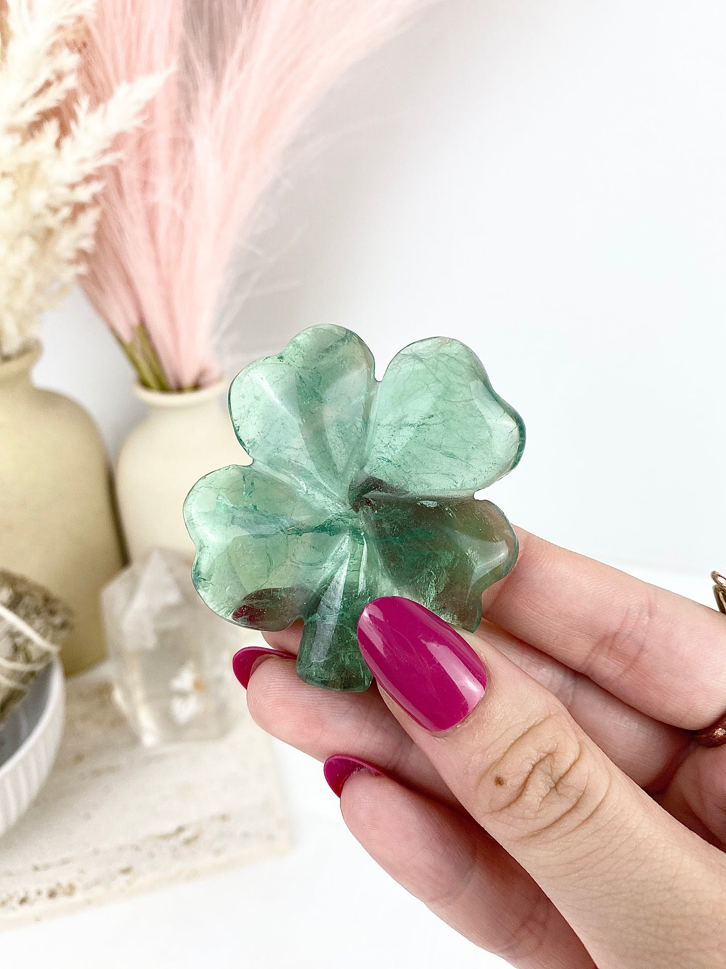 Green Fluorite Clovers