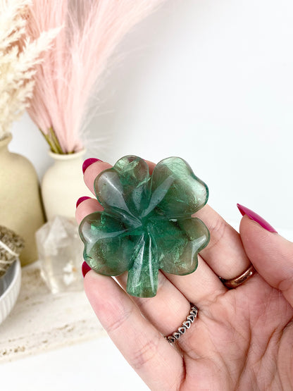 Green Fluorite Clovers