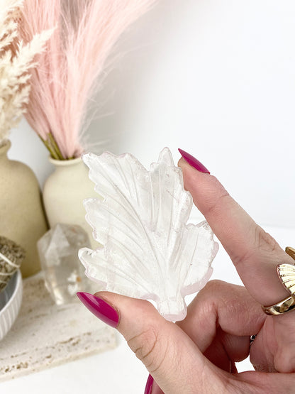 High Quality Rose Quartz Leafs