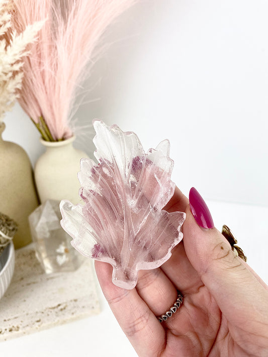High Quality Rose Quartz Leafs