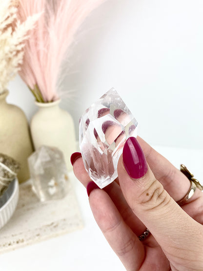 Clear Quartz Faceted Diamond
