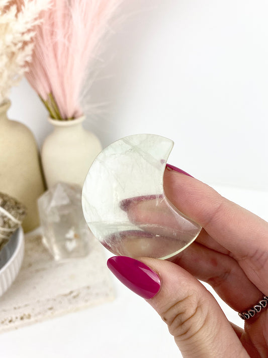 Pastel Green Fluorite Moon