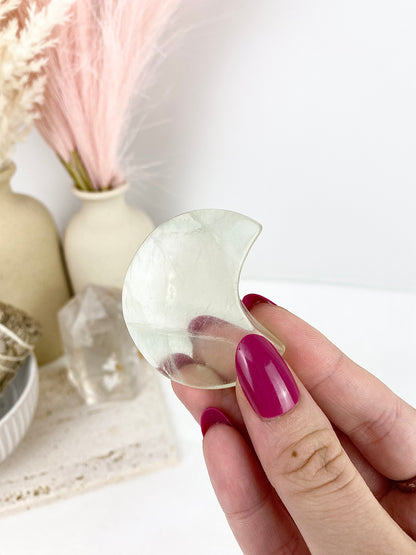 Pastel Green Fluorite Moon