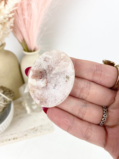 Pink Amethyst x Flower Agate Worry Stones
