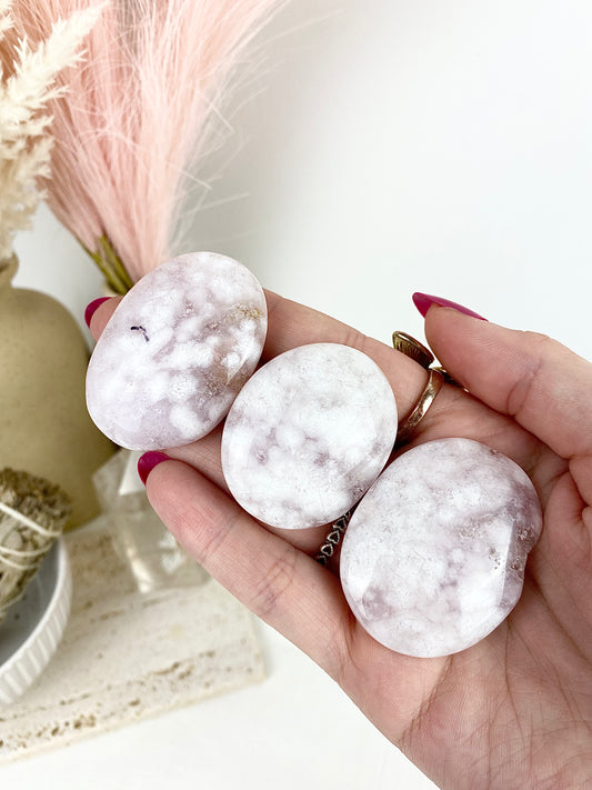 Pink Amethyst Palm Stones