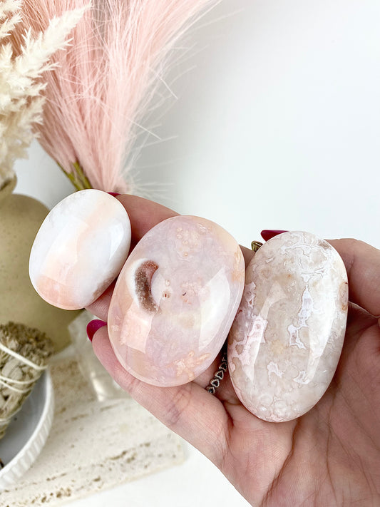 Rare Pastel Carnelian Palm Stones