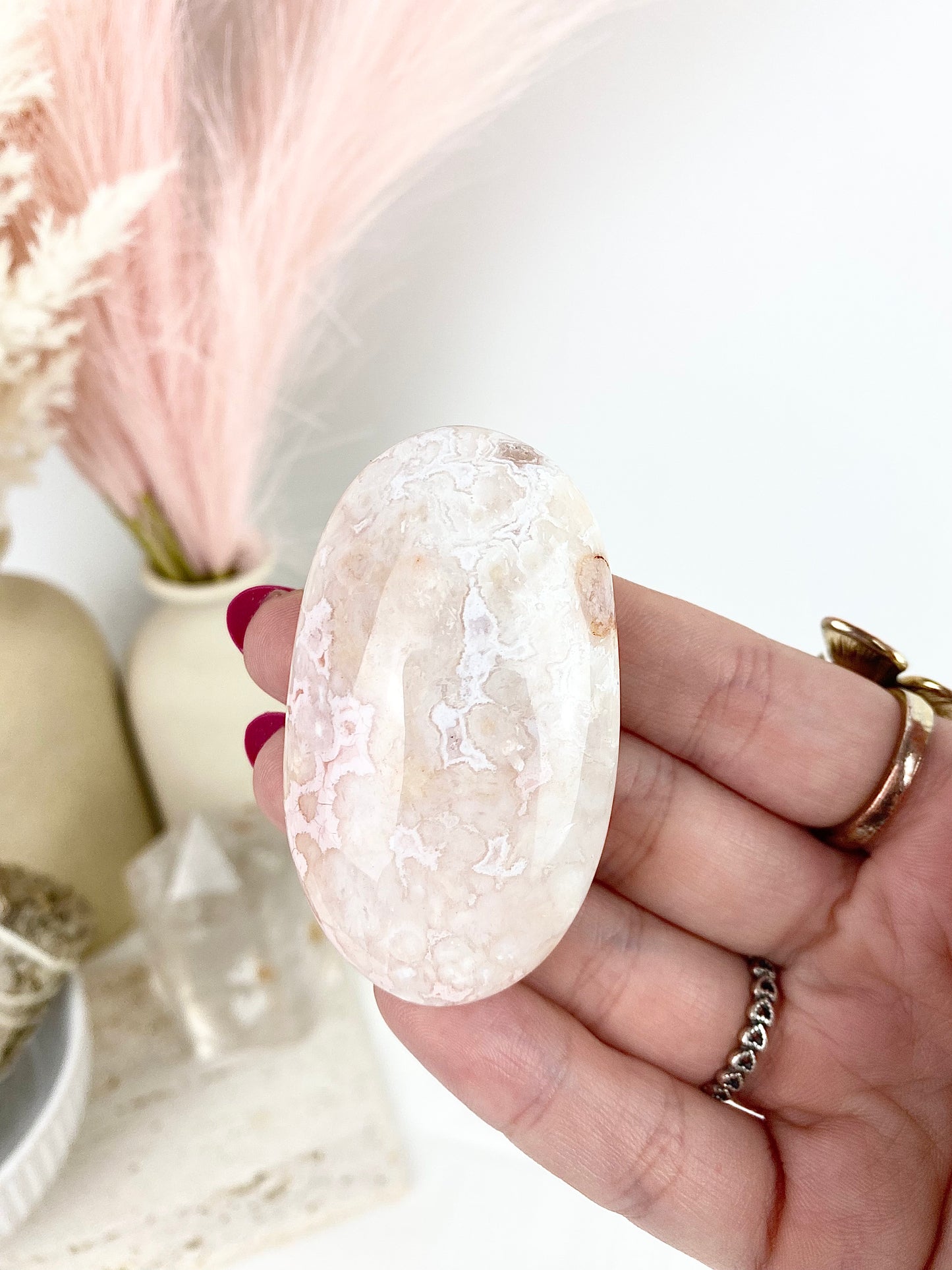 Rare Pastel Carnelian Palm Stones