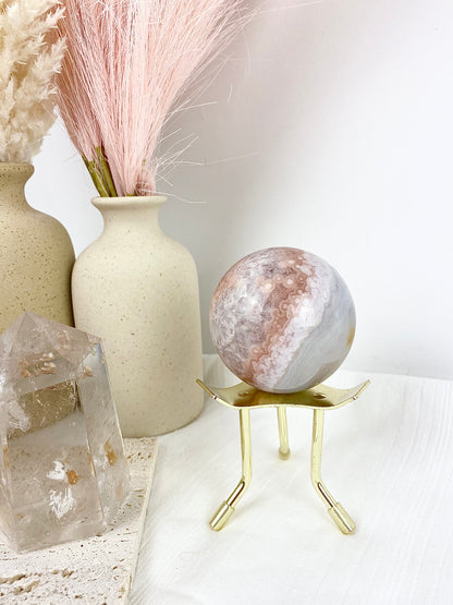 Pink Amethyst Large Sphere with Metal Stand